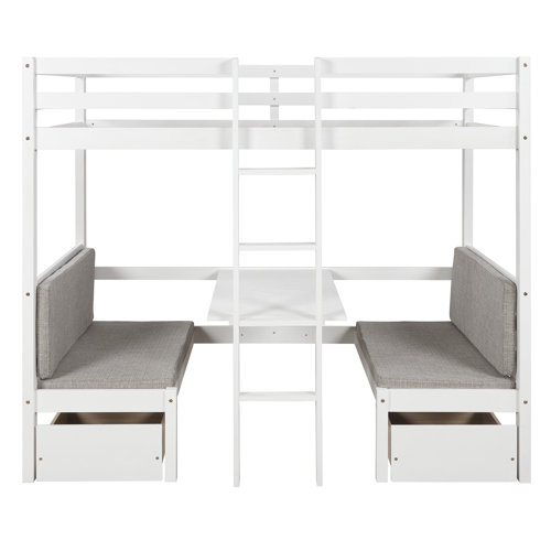 Isabelle & Max™ Bain Twin Solid Wood Loft Bed with BuiltinDesk by